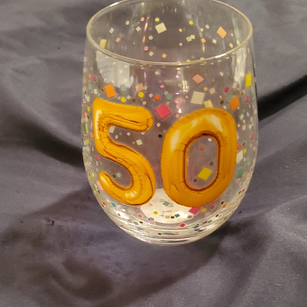 Colorful 50th Celebration Glass